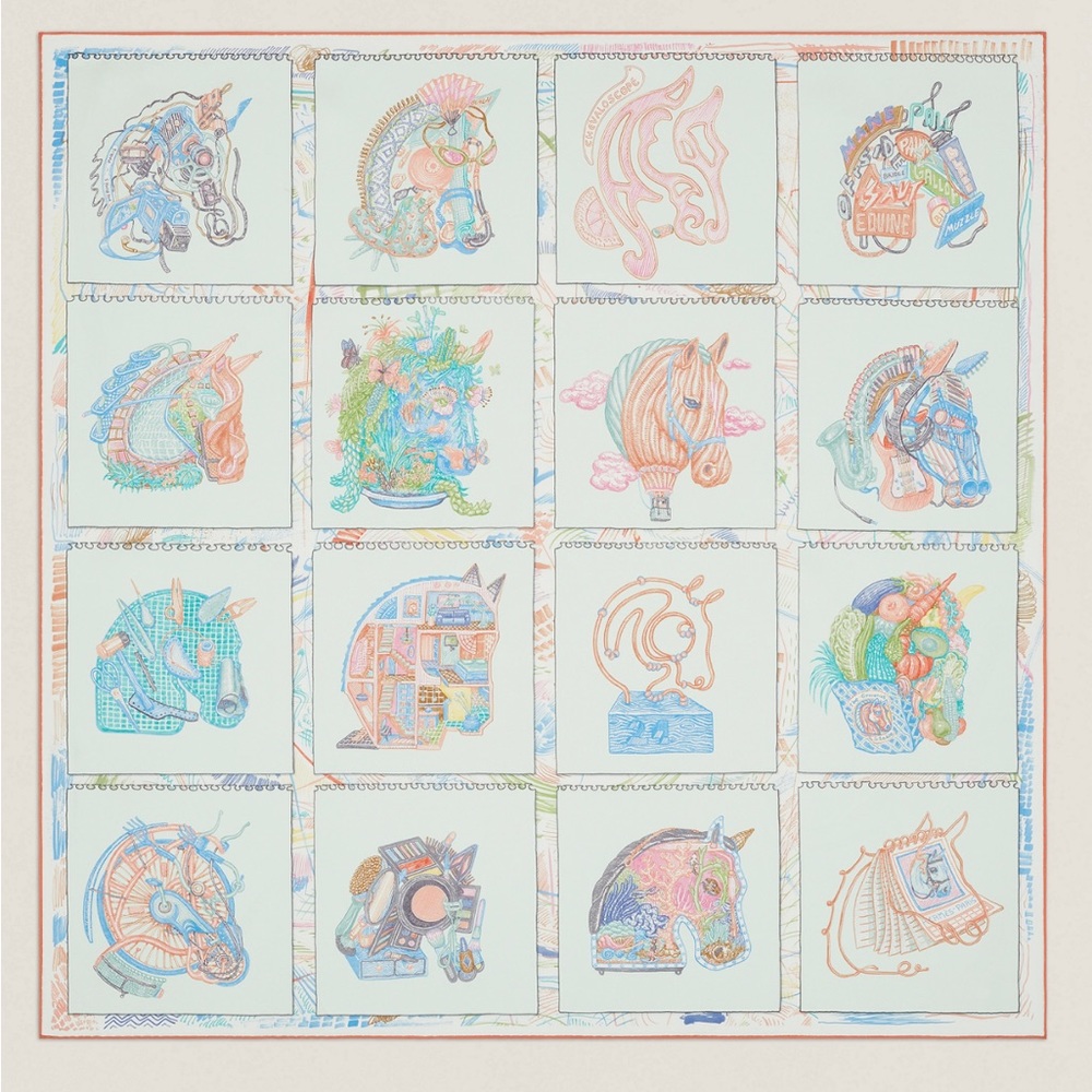 Hermes 90cm silk scarf